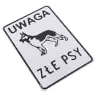 Tabliczka METALOWA 140x200mm UWAGA ZŁE PSY