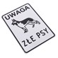 Tabliczka METALOWA 140x200mm UWAGA ZŁE PSY