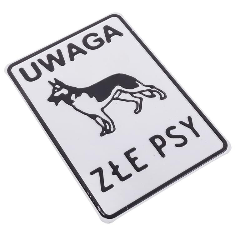 Tabliczka METALOWA 140x200mm UWAGA ZŁE PSY