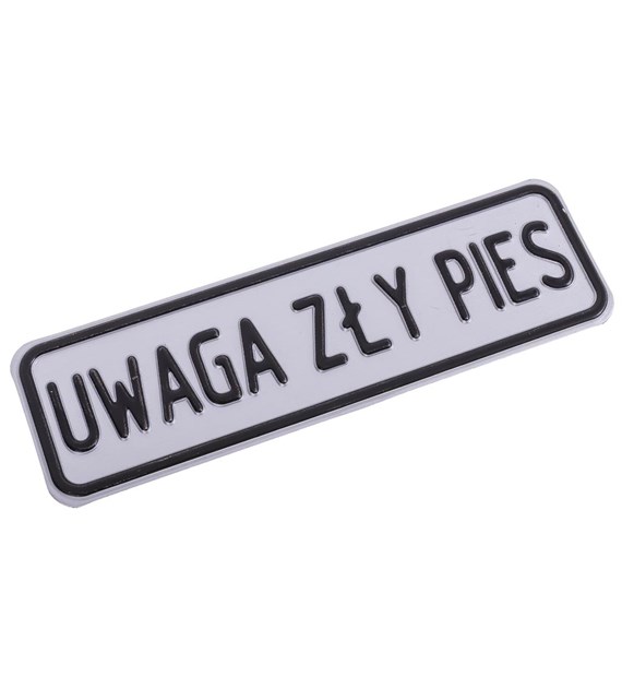 Tabliczka METALOWA 60x200mm UWAGA ZŁY PIES
