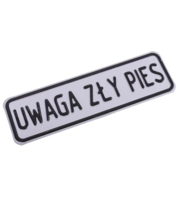 Tabliczka METALOWA 60x200mm UWAGA ZŁY PIES