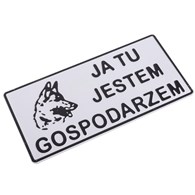 Tabliczka METALOWA 150x285mm JA TU JESTEM GOSPODARZEM