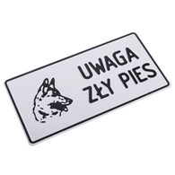 Tabliczka METALOWA 150x285mm UWAGA ZŁY PIES