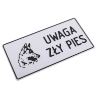 Tabliczka METALOWA 150x285mm UWAGA ZŁY PIES