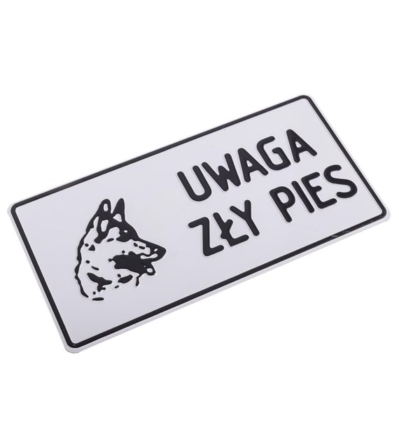 Tabliczka METALOWA 150x285mm UWAGA ZŁY PIES