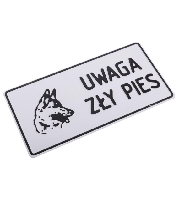 Tabliczka METALOWA 150x285mm UWAGA ZŁY PIES