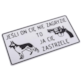 Tabliczka METALOWA 150x285mm JEŚLI ON CIĘ NIE ZAGRYZIE TO JA CIĘ ZASTRZELĘ