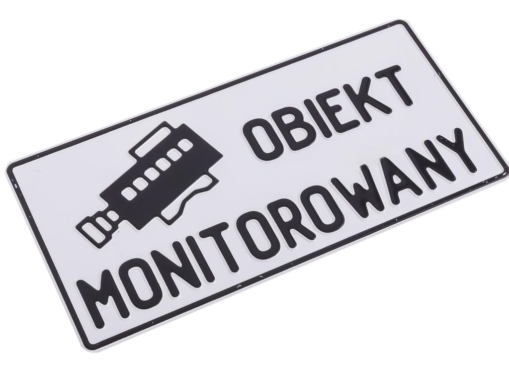 Tabliczka METALOWA 150x285mm OBIEKT MONITOROWANY