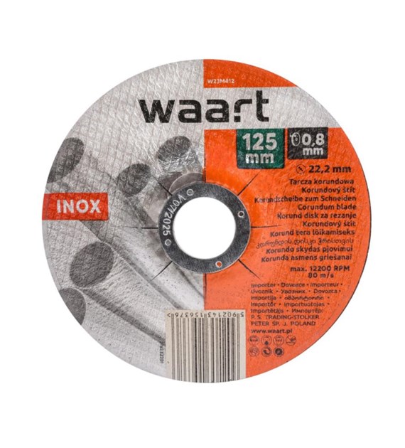 WAART Tarcza korundowa 125 x 0,8 x 22,2 mm, do Inox