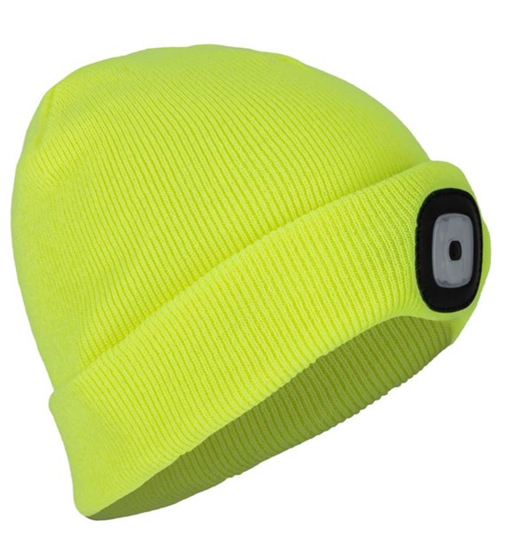 Czapka akrylowa z oświetleniem LED - żółta, CE, LAHTI PRO