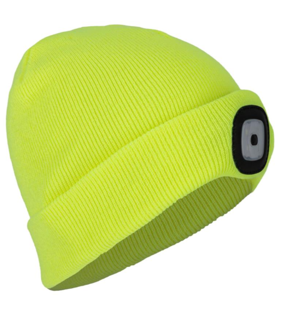 Czapka akrylowa z oświetleniem LED - żółta, CE, LAHTI PRO