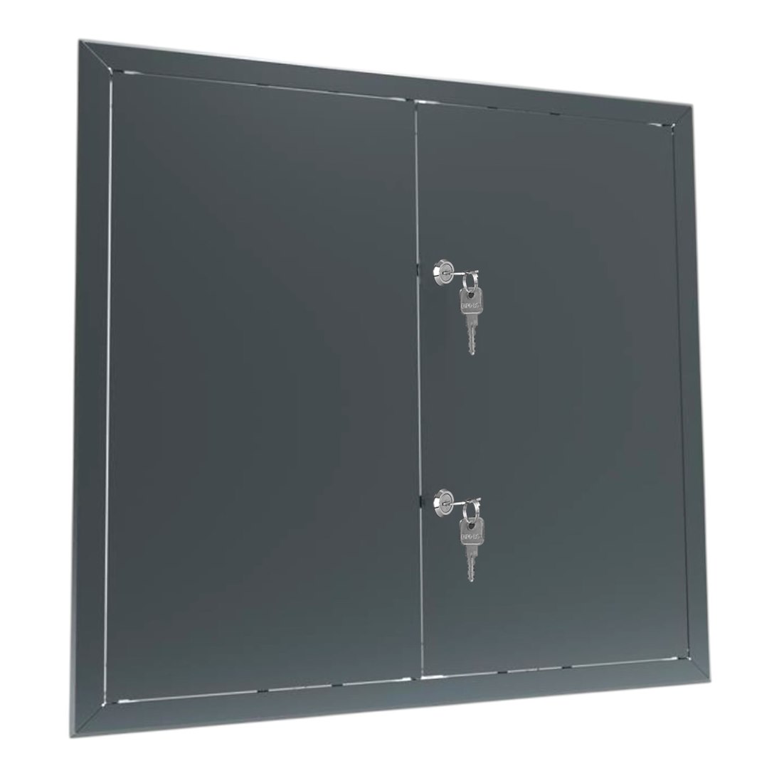 Drzwiczki rewizyjne dwuskrzydłowe malowane MAXI 90 x 110cm - GRAFITOWE, klucz