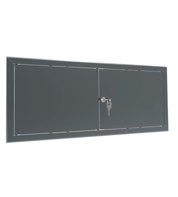 Drzwiczki rewizyjne dwuskrzydłowe malowane MAXI 100 x 30cm - GRAFITOWE, klucz