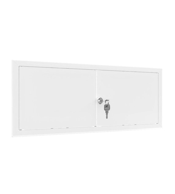 Drzwiczki rewizyjne dwuskrzydłowe malowane MAXI 100 x 80cm - BIAŁE, klucz