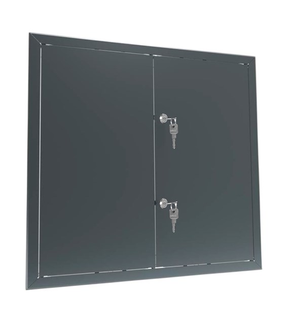 Drzwiczki rewizyjne dwuskrzydłowe malowane MAXI 100 x 90cm - GRAFITOWE, klucz