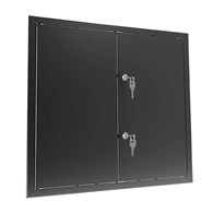 Drzwiczki rewizyjne dwuskrzydłowe malowane MAXI 110 x 110cm - CZARNE, klucz