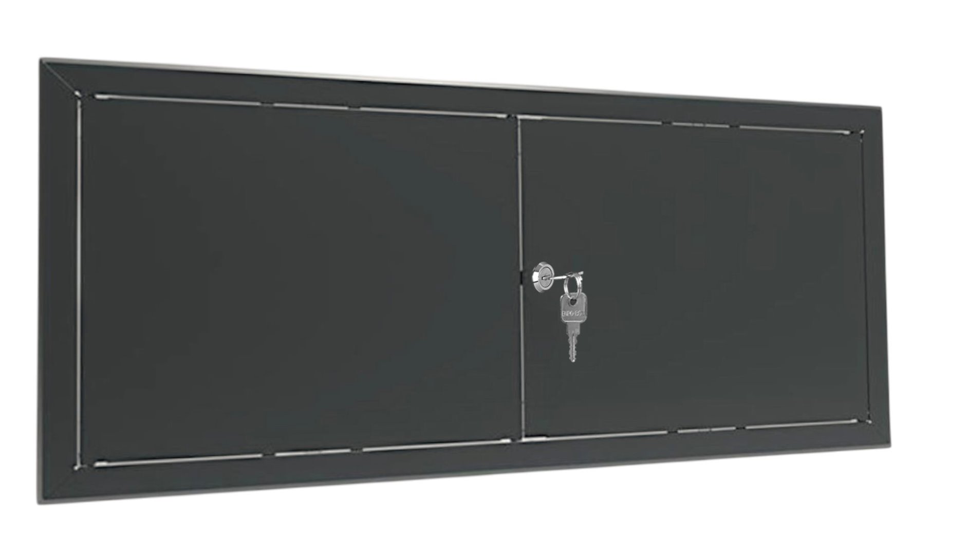 Drzwiczki rewizyjne dwuskrzydłowe malowane MAXI 120 x 30cm CZARNE, klucz