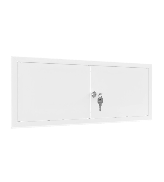Drzwiczki rewizyjne dwuskrzydłowe malowane MAXI 90 x 30cm - BIAŁE, klucz