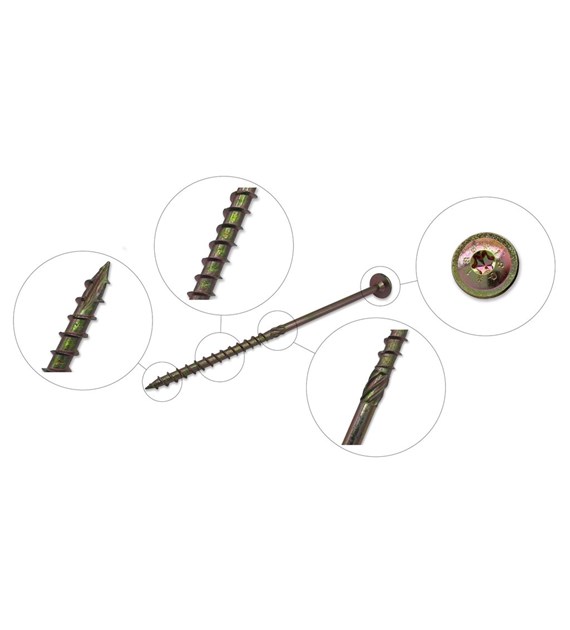 Wkręt ciesielski podkładkowy TORX 8 x 120mm DIAMANTO