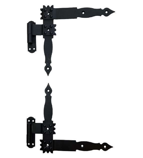 Zawias kątowy garażowy czarny 250mm (2-części)