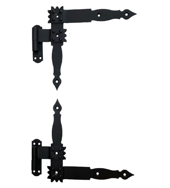 Zawias kątowy garażowy czarny 250mm (2-części)