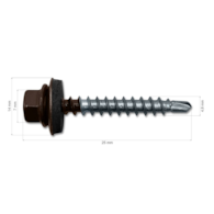Wkręt FARMER 4,8x25/28DR 8017-brązowy 250 szt DIAMANTO
