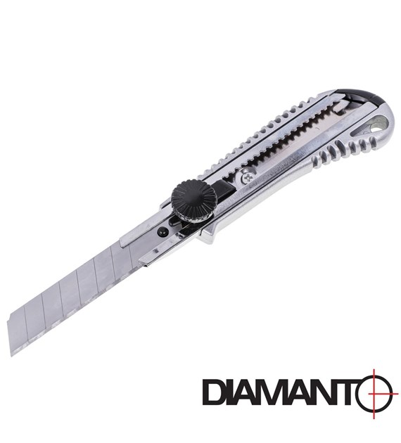 Nóż do tapet 18mm skręcany metalowy korpus DIAMANTO