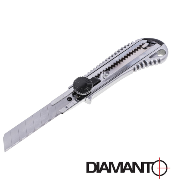 Nóż do tapet 18mm skręcany metalowy korpus DIAMANTO