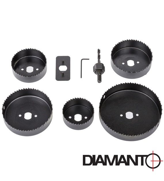 Zestaw wycinarek do otworów w drewnie 64-127mm 8szt DIAMANTO