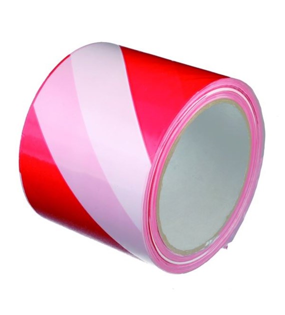 Taśma ostrzegawcza 100m biało-czerwona