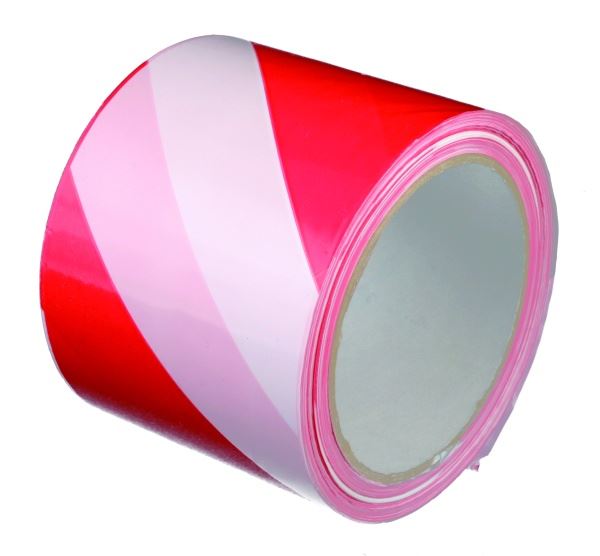 Taśma ostrzegawcza 100m biało-czerwona