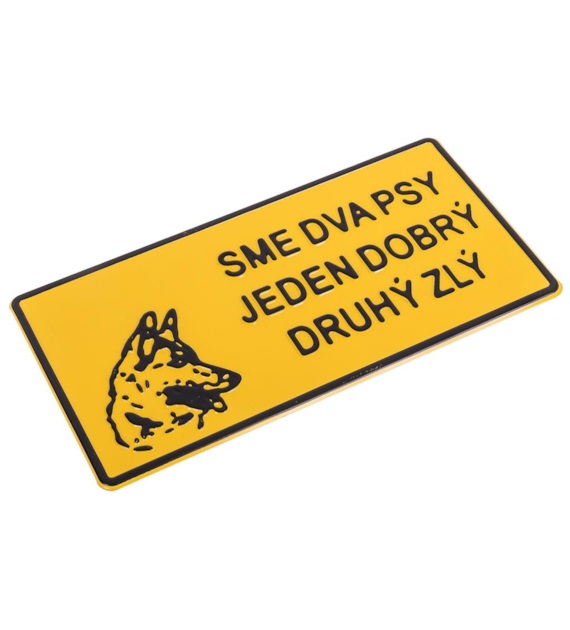 Tabliczka METALOWA 150x285mm SME DVA PSY JEDEN DOBRY DRUHY ZLY