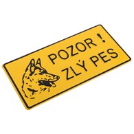 Tabliczka METALOWA 150x285mm POZOR ZLY PES