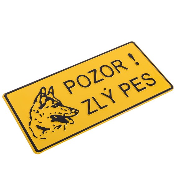 Tabliczka METALOWA 150x285mm POZOR ZLY PES