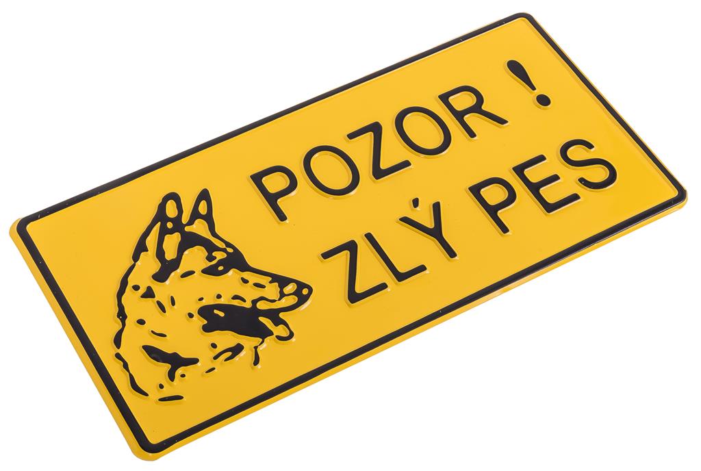 Tabliczka METALOWA 150x285mm POZOR ZLY PES