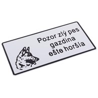 Tabliczka METALOWA 150x285mm POZOR ZLY PES GAZDINA ESTE HORSLA