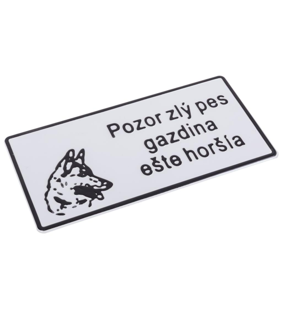 Tabliczka METALOWA 150x285mm POZOR ZLY PES GAZDINA ESTE HORSLA
