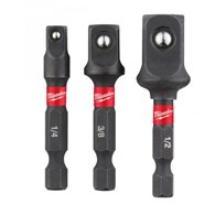 MILWAUKEE Zestaw adapterów do nasadek udarowych 3szt