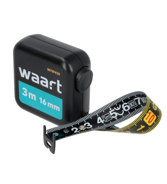 WAART Miara zwijana stalowa 3 m, 16 mm, dwustronna, autostop