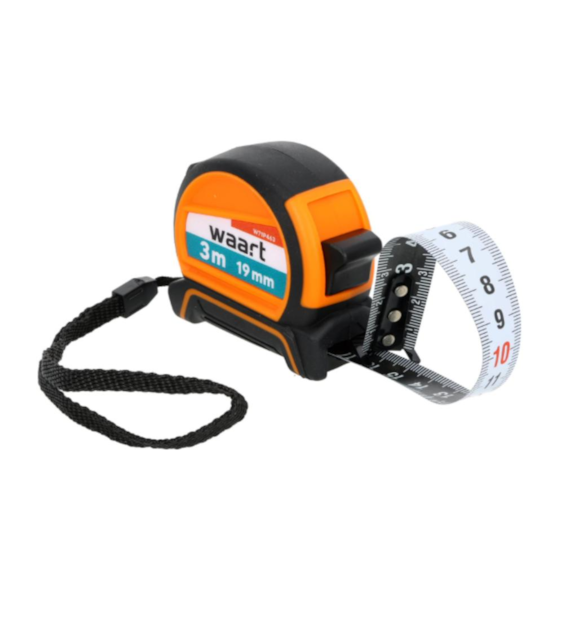 WAART Miara zwijana stalowa 3 m, 19 mm, dwustronna skala czarno-biała