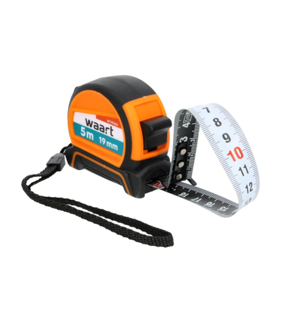 WAART Miara zwijana stalowa 5 m, 19 mm, dwustronna skala czarno-biała