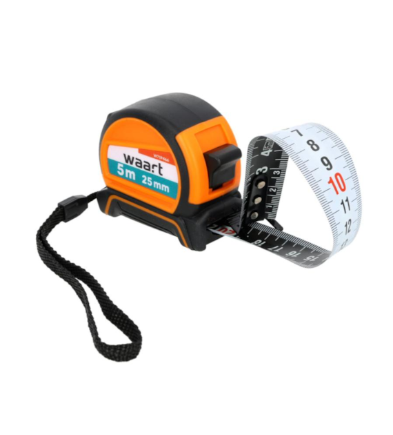 WAART Miara zwijana stalowa 5 m, 25 mm, dwustronna skala czarno-biała