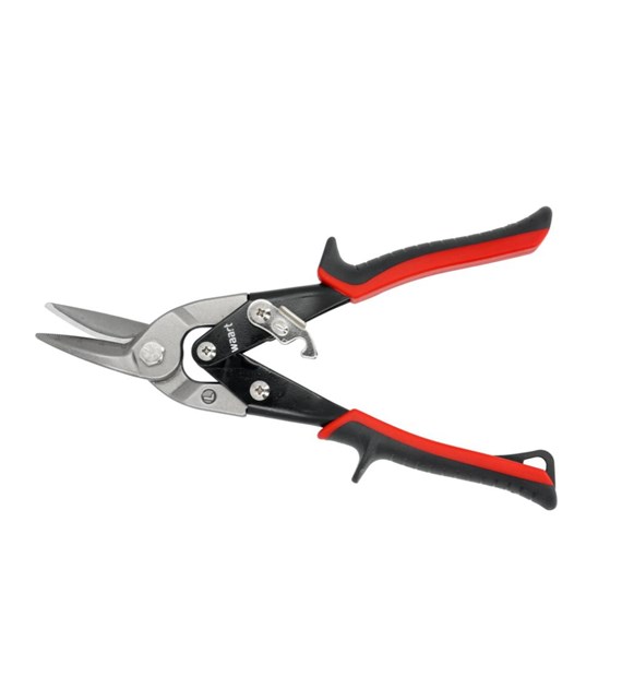 Nożyce do blachy 250 mm, CR-MO, czerwone-lewe, skala WAART