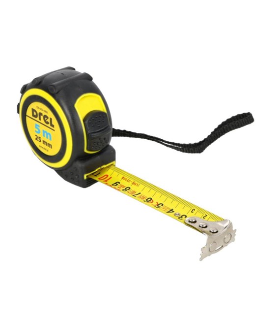 Miara zwijana stalowa 5 m, 25 mm, magnetyczny zaczep DREL