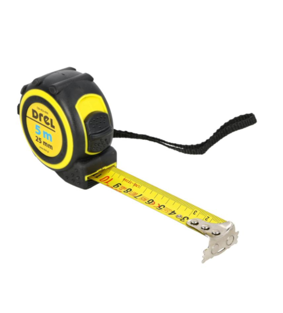 Miara zwijana stalowa 5 m, 25 mm, magnetyczny zaczep DREL