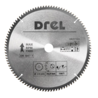 Tarcza do pilarki widiowa 210 x 30 mm, 100T, aluminium DREL