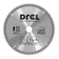 Tarcza do pilarki widiowa 255 x 30 mm, 100T, aluminium DREL