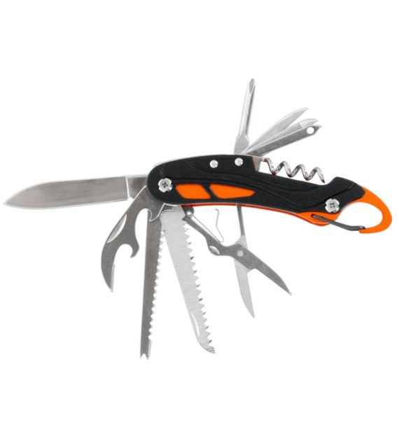 WAART Scyzoryk 11 funkcji, karabińczyk , aluminium