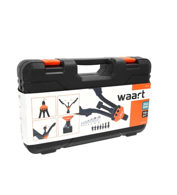 WAART Nitownica do nitonakrętek 350 mm, M3-M12, 110 nitonakrętek, walizka