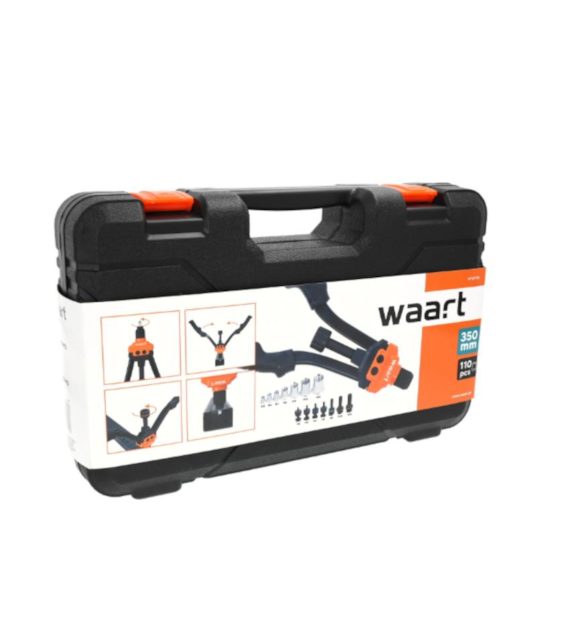 WAART Nitownica do nitonakrętek 350 mm, M3-M12, 110 nitonakrętek, walizka